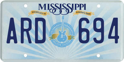 MS license plate ARD694