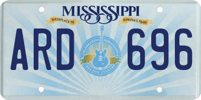 MS license plate ARD696