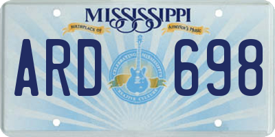 MS license plate ARD698