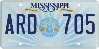 MS license plate ARD705