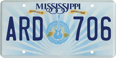 MS license plate ARD706