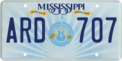 MS license plate ARD707