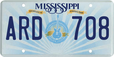 MS license plate ARD708