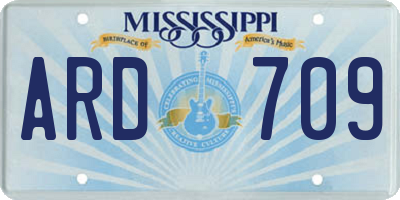 MS license plate ARD709