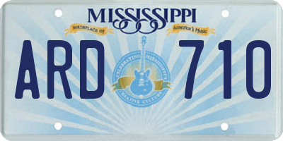 MS license plate ARD710