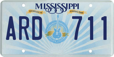MS license plate ARD711