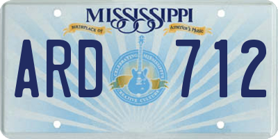 MS license plate ARD712