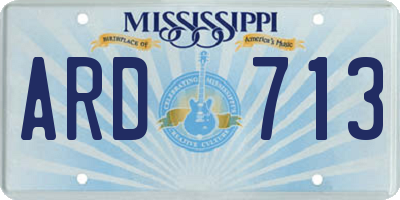 MS license plate ARD713