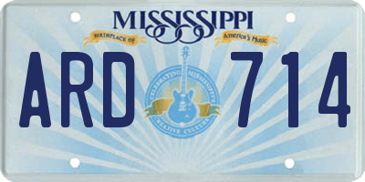 MS license plate ARD714