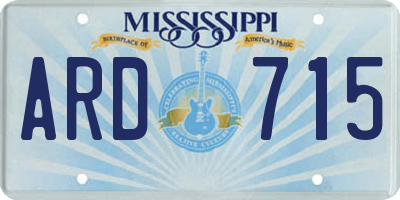 MS license plate ARD715