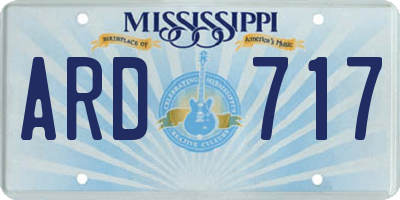 MS license plate ARD717