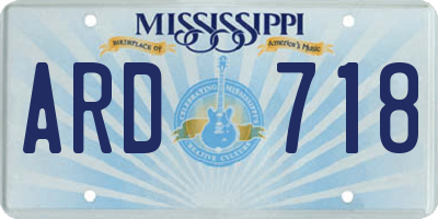 MS license plate ARD718
