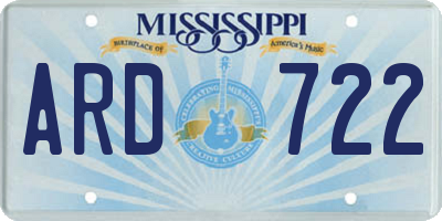 MS license plate ARD722