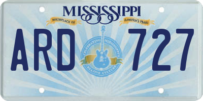 MS license plate ARD727