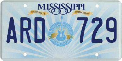 MS license plate ARD729