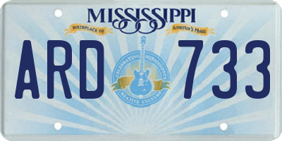 MS license plate ARD733