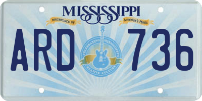 MS license plate ARD736