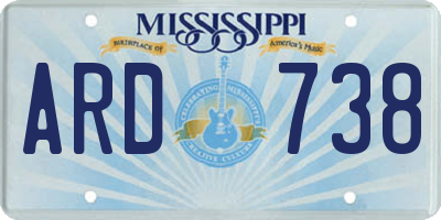 MS license plate ARD738