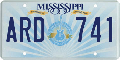 MS license plate ARD741