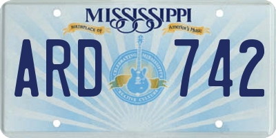 MS license plate ARD742