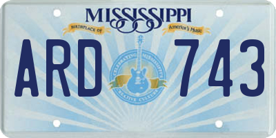 MS license plate ARD743