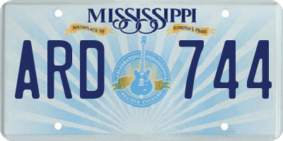 MS license plate ARD744