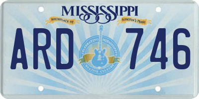 MS license plate ARD746