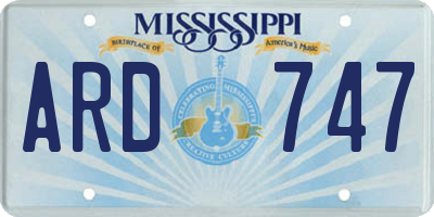 MS license plate ARD747