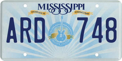 MS license plate ARD748