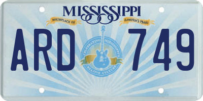 MS license plate ARD749