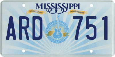 MS license plate ARD751