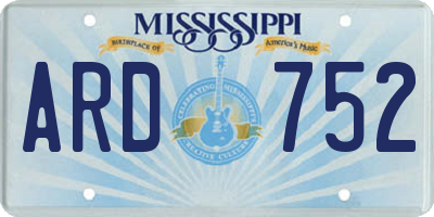 MS license plate ARD752