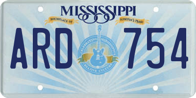 MS license plate ARD754