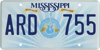 MS license plate ARD755