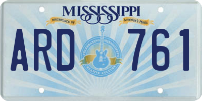 MS license plate ARD761
