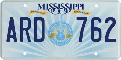 MS license plate ARD762