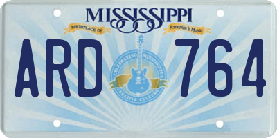 MS license plate ARD764