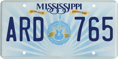 MS license plate ARD765