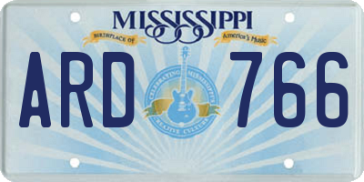MS license plate ARD766