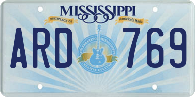 MS license plate ARD769