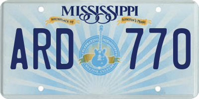 MS license plate ARD770