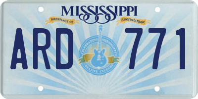 MS license plate ARD771