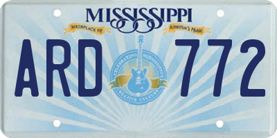 MS license plate ARD772