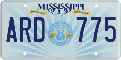 MS license plate ARD775