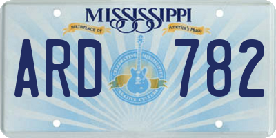 MS license plate ARD782