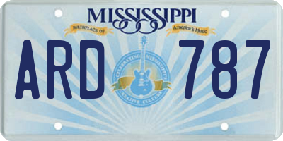 MS license plate ARD787