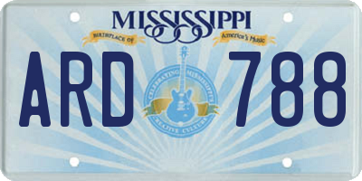 MS license plate ARD788