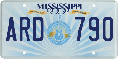MS license plate ARD790