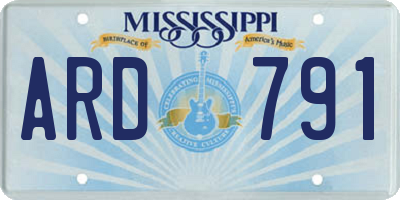 MS license plate ARD791