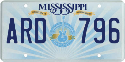 MS license plate ARD796